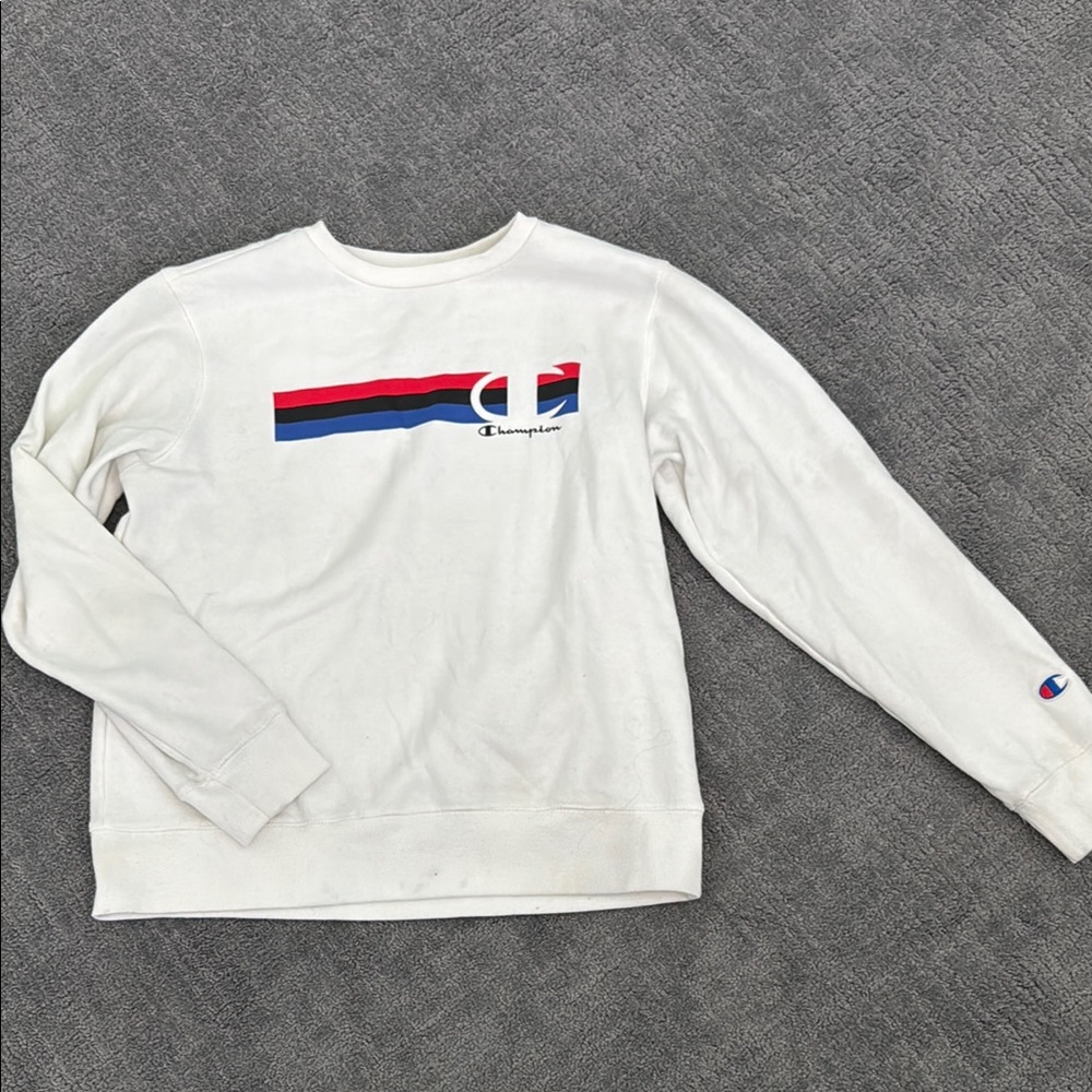 Champion White Crewneck Sweater